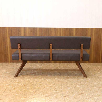 シギヤマ家具 チェア レブル 150cm ソファ ベンチ 合皮 アイボリー ダークブラウン REBEL