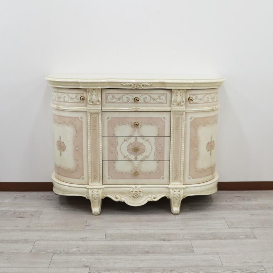 サルタレッリ ヴェルサイユ 3ドア キャビネット アイボリー 引出 カップボード