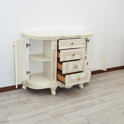 サルタレッリ ヴェルサイユ 3ドア キャビネット アイボリー 引出 カップボード