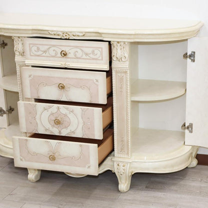 サルタレッリ ヴェルサイユ 3ドア キャビネット アイボリー 引出 カップボード