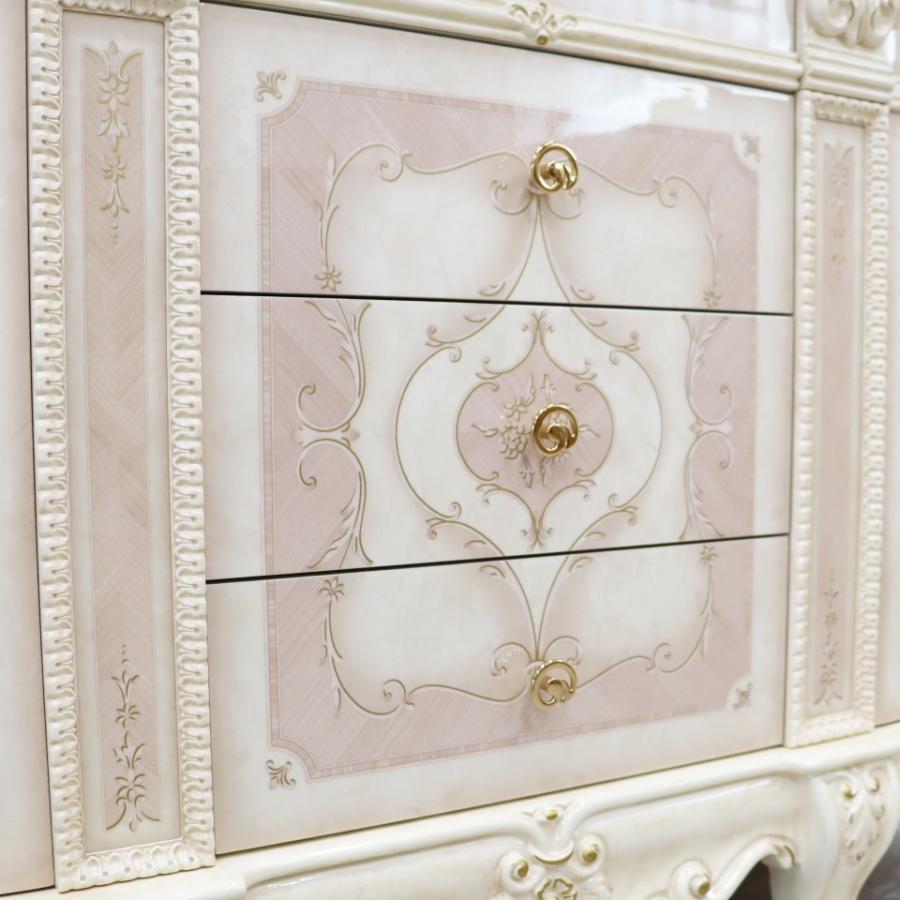 サルタレッリ ヴェルサイユ 3ドア キャビネット アイボリー 引出 カップボード