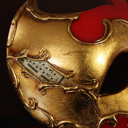 ベネチアンマスク カーニバルマスク 仮面 ゴールド レッド ロンディネ  イタリア製 ゴージャス ヴェネチアン マスケラ