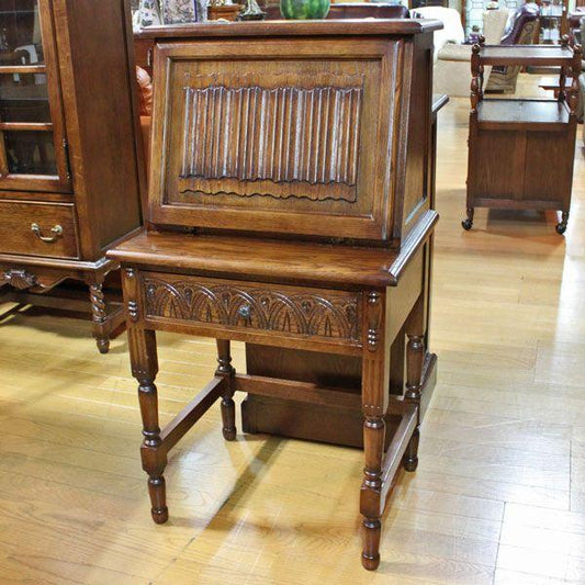 ライティング オーク ビューロ 机 完成品 木製 レトロ