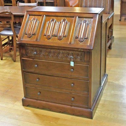 ライティング オーク ビューロ 机 完成品 木製 レトロ