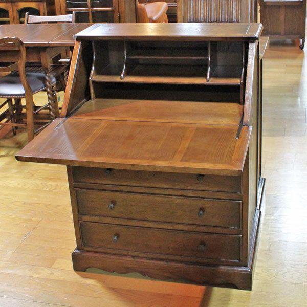 ライティング オーク ビューロ 机 完成品 木製 レトロ