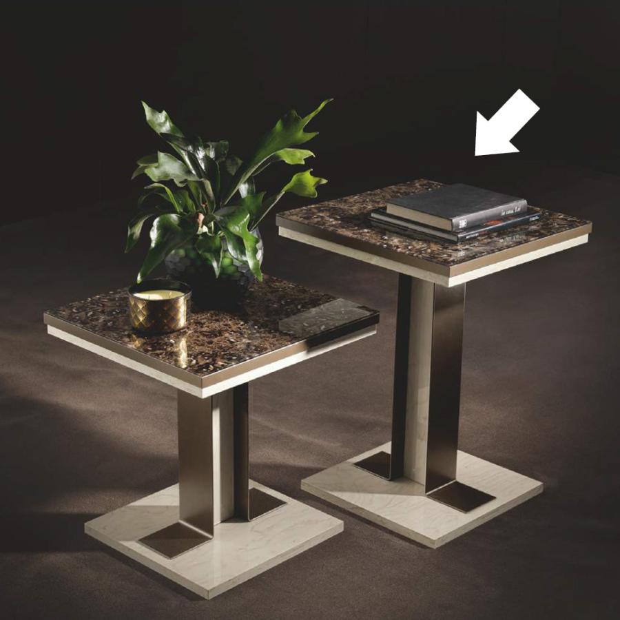 ランプテーブル W50cm H66cm 正方形 ハイタイプ Arredoclassic アレドクラシック ADORA POESIA ポエジア 高級家具 イタリア製