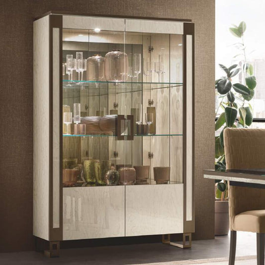 2ドアキュリオケース キャビネット W132cm アレドクラシック ADORA POESIA ポエジア 高級家具 イタリア製