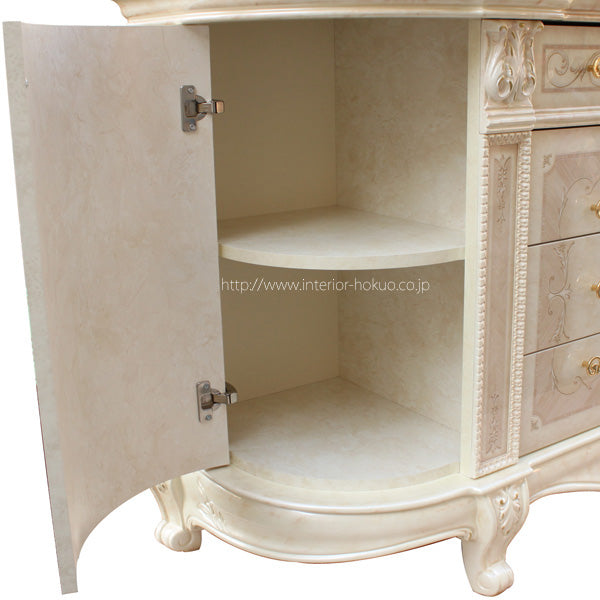 サルタレッリ ヴェルサイユ 4ドア キャビネット アイボリー 引出 カップボード