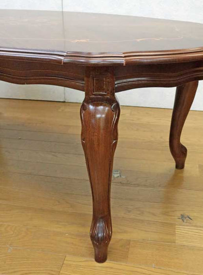 イタリア リビングテーブル 楕円 象嵌 117cm センターテーブル 23A