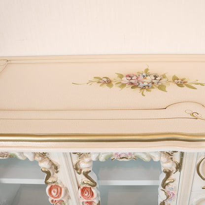 ロココ テレビボード 105cm ローキャビネット クラック仕上げ 白家具