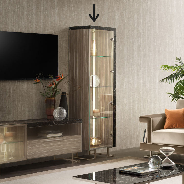 1ドアキュリオケース 59cm Arredoclassic アレドクラシック ADORA Luce Dark ルーチェダーク 高級家具 イタリア製