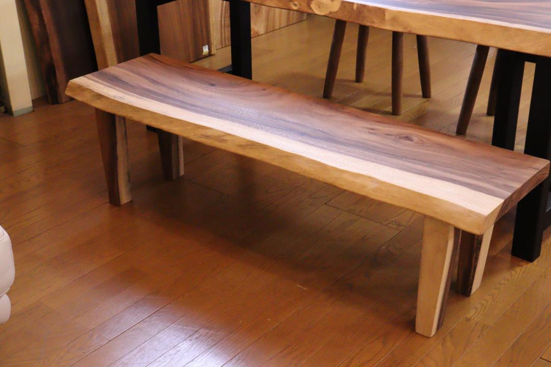 モンキーポッド 150cm ロングベンチ 一枚板 無垢材