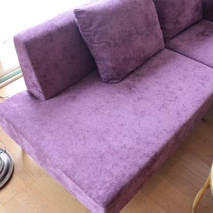 カウチソファ コーナーソファ L型 ベルベット ゆったり 大型 ごろ寝