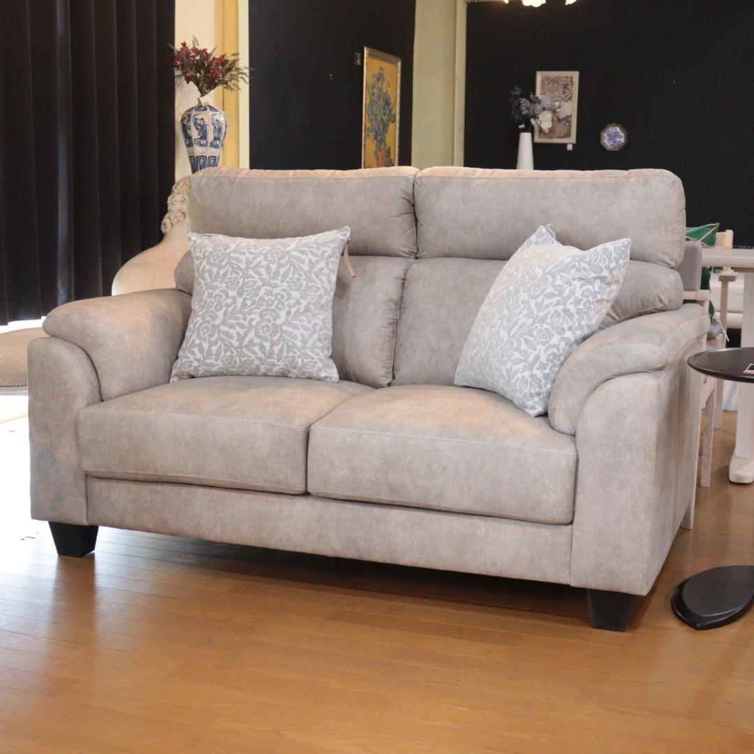 エレガントソファ 2Pソファ 2人掛け 2Pソファ ストーングレー アンティーク ヨーロピアン 完成品