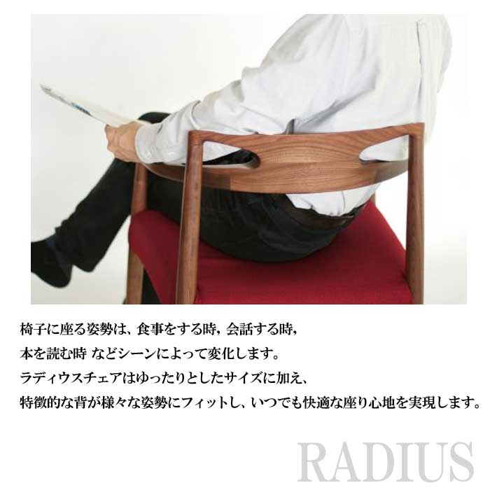 RADIUS 肘付き ダイニングチェア ラディウス 日本製 アームチェア DC-A