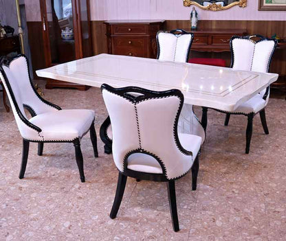 大理石 ダイニングテーブルセット 5点セット 180cm 長方形 4人用 エレガント ダイニングセット 食卓 テーブル 石 ソフィア