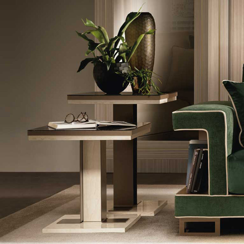 ランプテーブル W50cm H66cm 正方形 ハイタイプ Arredoclassic アレドクラシック ADORA POESIA ポエジア 高級家具 イタリア製